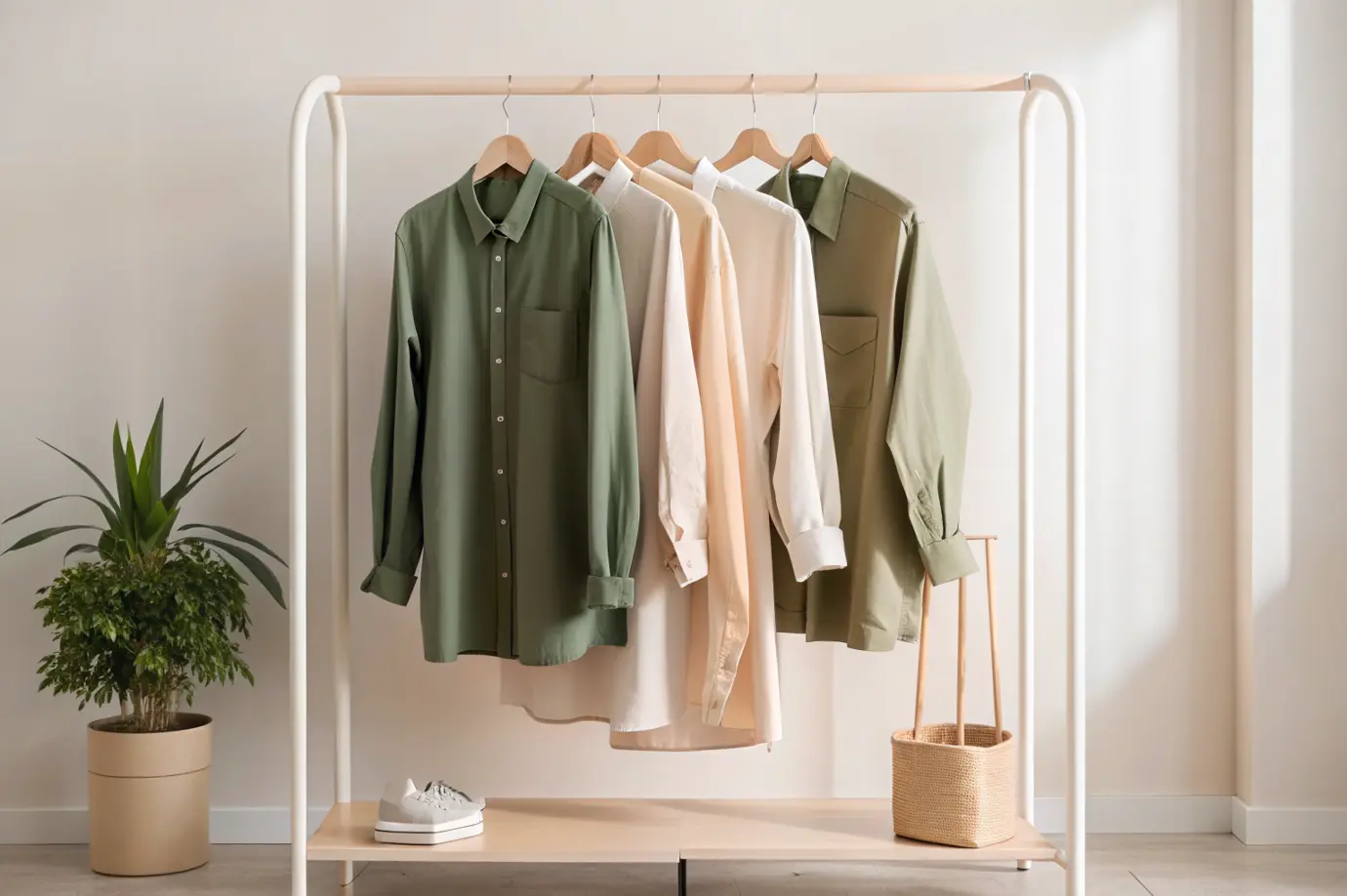 Shirts aan een hanger